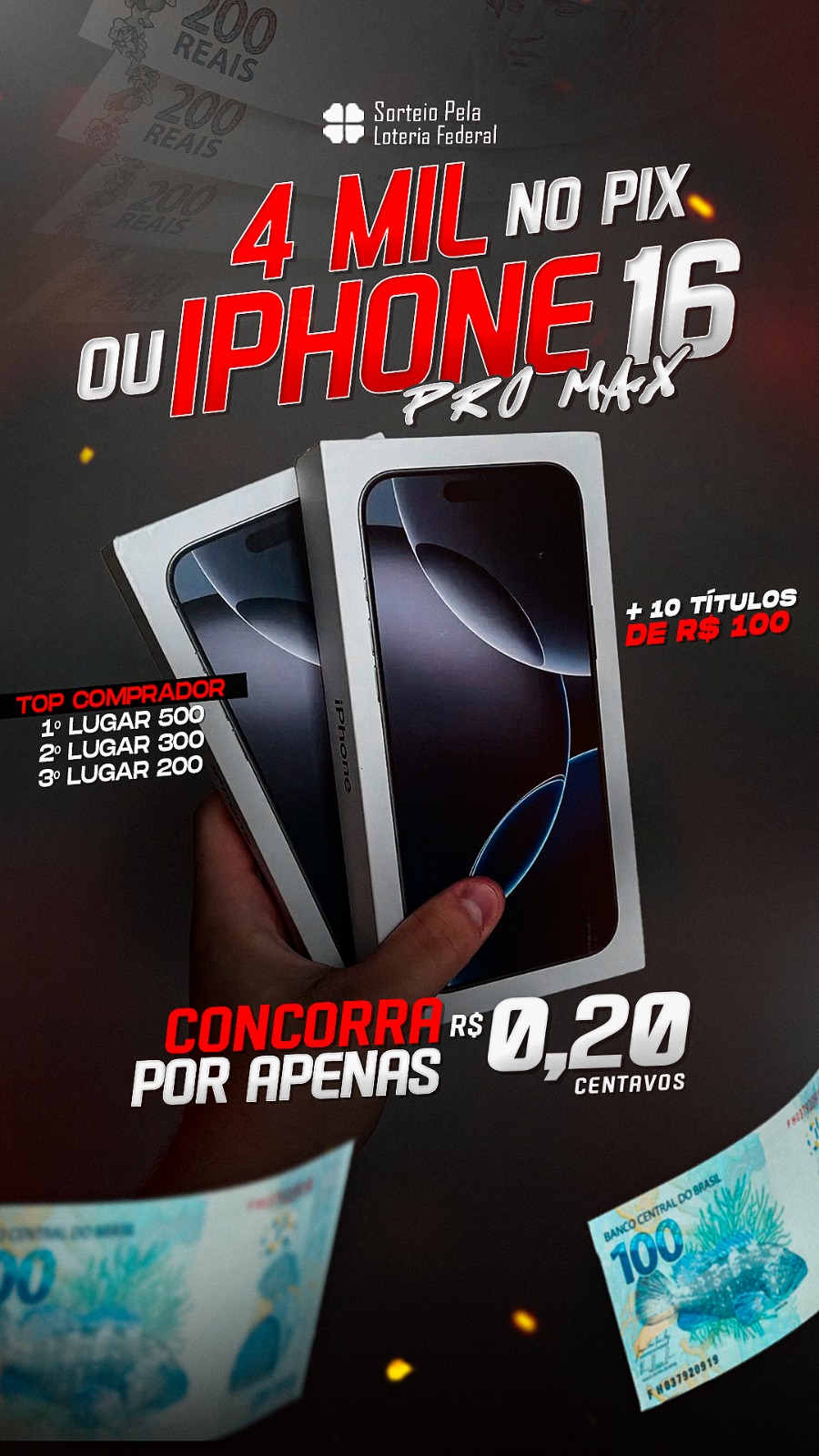 $4MIL NA CONTA OU IPHONE 16 PRO MAX